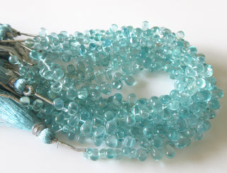 Natural Blue Apatite Smooth Tear Drop Briolette Beads, Natural Blue Apatite Drops, 6mm To 7mm, 7 Inches, Apatite Jewelry/gemstone, GDS1260