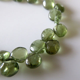 Green Apatite Heart Beads, Natural Wholesale Green Apatite Smooth Heart Briolette Beads, 6mm To 7mm Each, 8 Inch Strand, GDS1265