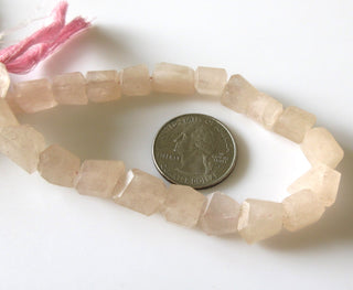 Natural Morganite Step Cut Tumble Beads Stones 8mm To 12mm Approx. Pink Aquamarine Bead 9 Inch Strand GDS1268