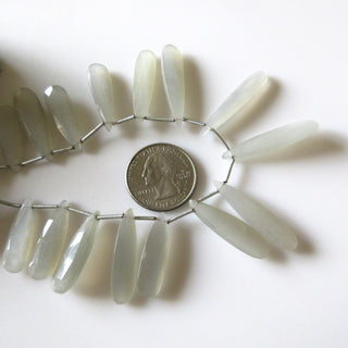 Grey Moonstone Pear Beads, Faceted Grey White Moonstone Long Drop Beads Loose, 16 Pieces/8Pieces  20mm To 30mm Moonstone beads, GDS1274