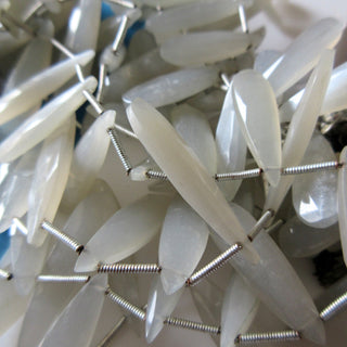 Grey Moonstone Pear Beads, Faceted Grey White Moonstone Long Drop Beads Loose, 16 Pieces/8Pieces  20mm To 30mm Moonstone beads, GDS1274