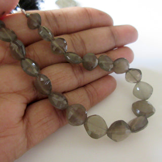 Grey Moonstone Cushion Beads, Faceted Grey Moonstone Beads Loose, 7mm To 12mm 7 Inches Natural Grey Moonstone beads Wholesale, GDS1275