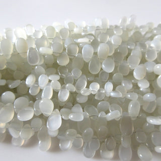 Natural Grey White Moonstone Pear Shaped Beads, Moonstone Smooth Pear Briolette Beads Loose, 7mm/8mm/8-10mm Beads,  9Inches, GDS1279