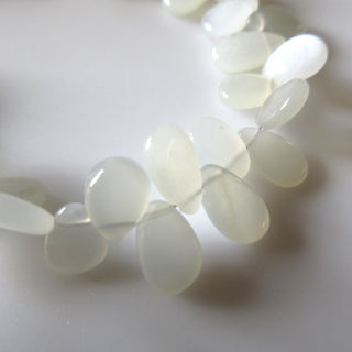 Natural Grey White Moonstone Pear Shaped Beads, Moonstone Smooth Pear Briolette Beads Loose, 7mm/8mm/8-10mm Beads,  9Inches, GDS1279