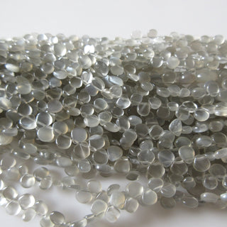 Natural Grey Moonstone Heart Shaped Beads, Smooth Moonstone Heart Briolette Beads Loose, 6mm Moonstone Beads, 9 Inches, GDS1282