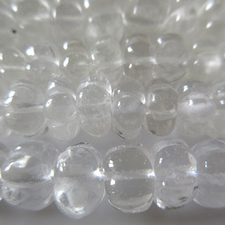 Quartz Crystal Hand Carved Melon Beads, Natural Quartz Crystal Beads, Crystal Gemstone Carving, 9mm To 9.5mm, 13 Inch Strand, GDS1288