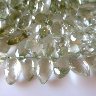 Natural Green Amethyst Marquise Shape Briolettes, Faceted Green Amethyst MArquise Beads, 17mm MArquise Amethyst Beads, 8"/4" Strand, GDS1294