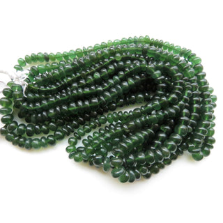 Natural Green Serpentine Rondelle Beads, Serpentine Smooth Rondelle Beads, 8mm/9-10mm Loose Serpentine Beads, 16"/8" Strand, GDS1297