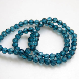 Blue Apatite Color Coated Quartz Crystal Faceted Round Beads, 4mm Coated Crystal Quartz Gemstone Beads, Blue Apatite Color Quartz, GDS1298