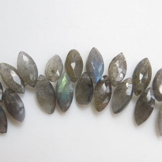 Labradorite Marquise Beads, Faceted LAbradorite MArquise Briolette Beads, Black Moonstone Marquise Beads, 10mm/14-16mm, 9"/4.5", GDS1300