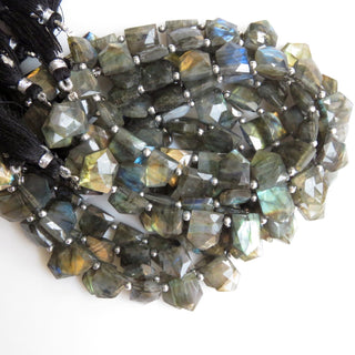 Labradorite Beads, Faceted Labradorite Shield Shape Briolette Beads, Black Moonstone Beads Loose, 12-13mm/13-14mm, 8", GDS1301