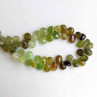 Green Garnet Smooth Pear Beads, Green Grossular Garnet Beads, Natural Green Garnet Beads, 9-10mm/8mm Garnet Beads, Sold As 8"/4", GDS1303