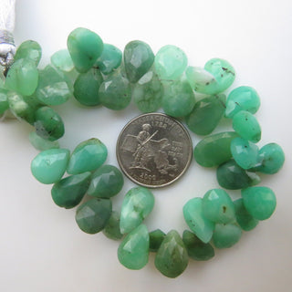 Natural Chrysoprase Pear Shaped Gemstone Beads, Huge Chrysoprase Faceted Briolettes Beads Loose, 12mm To 18mm Beads, Sold As 8"/4", GDS1317
