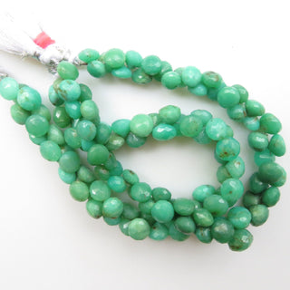 Natural Chrysoprase Onion Shaped Briolette Beads, 9mm To 11mm Chrysoprase Faceted Gemstone Beads Loose, Sold As 10"/5", GDS1325