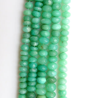 Chrysoprase Rondelles Beads, Natural Chrysoprase Faceted Rondelle Beads Loose, 7mm To 8mm Chrysoprase Beads, Sold As 10 Inches, GDS1327