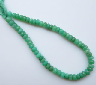 Chrysoprase Rondelles Beads, Natural Chrysoprase Faceted Rondelle Beads Loose, 7mm To 8mm Chrysoprase Beads, Sold As 10 Inches, GDS1327