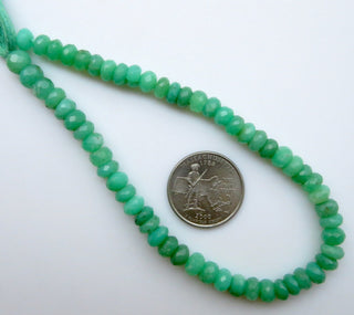 Chrysoprase Rondelles Beads, Natural Chrysoprase Faceted Rondelle Beads Loose, 7mm To 8mm Chrysoprase Beads, Sold As 10 Inches, GDS1327