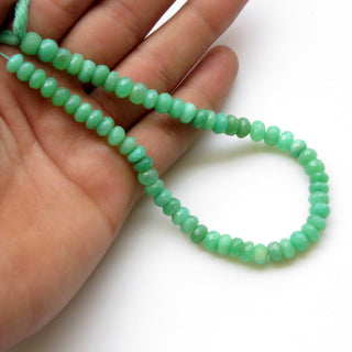 Chrysoprase Rondelles Beads, Natural Chrysoprase Faceted Rondelle Beads Loose, 7mm To 8mm Chrysoprase Beads, Sold As 10 Inches, GDS1327