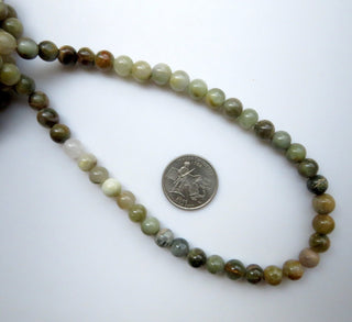 9mm Cats Eye Round Beads, Natural Cat's Eye Gemstone Beads, Loose Cats Eye Round Beads, Green Yellow Cats Eye Beads, 13 Inch Strand, GDS1331