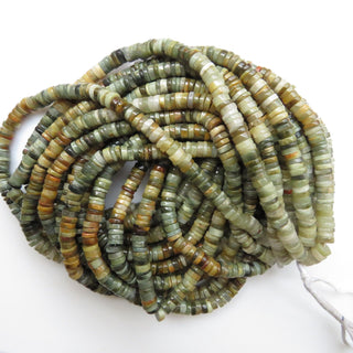 8mm Cats Eye Tyre Beads, Natural Cat's Eye Gemstone Beads, Loose Cats Eye Round Heishi Beads, Green Yellow Cats Eye, 15 Inch Strand, GDS1332