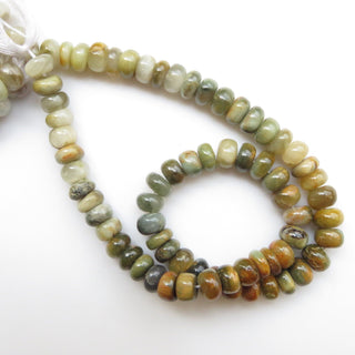 9mm Cats Eye Rondelle Beads, Natural Cat's Eye Gemstone Beads, Loose Cats Eye Rondelle Beads, Green Yellow Cats Eye, 15 Inch Strand, GDS1333