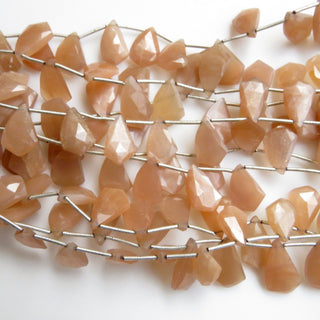 Natural Peach Moonstone Shield Shape Briolette Beads, Faceted Moonstone Fancy Shape Beads Loose, 15-16mm Moonstone Beads, 8 Inches, GDS1339