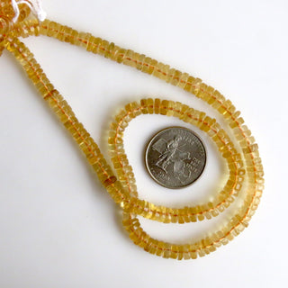 Yellow Citrine Tyre Beads, Smooth Natural Citrine Tyre Rondelle Beads, Citrine Rondelles, 6mm/8mm Citrine Beads, 16 Inch Strand, GDS1343