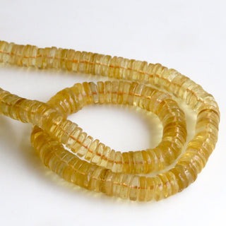 Yellow Citrine Tyre Beads, Smooth Natural Citrine Tyre Rondelle Beads, Citrine Rondelles, 6mm/8mm Citrine Beads, 16 Inch Strand, GDS1343