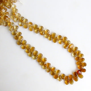 Natural Citrine Pear Beads Citrine Smooth Pear Briolettes, Citrine Pear Beads, 6mm To 9mm Citrine Pears, 12 Inch Strand, GDS1344