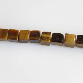 AAA Natural Tiger Eye Smooth Box Beads, Tigers Eye Plain Box Beads, Tiger Eye Cubes, Tiny 5mm Tiger Eye Box Beads, 13 Inch Strand, GDS1346