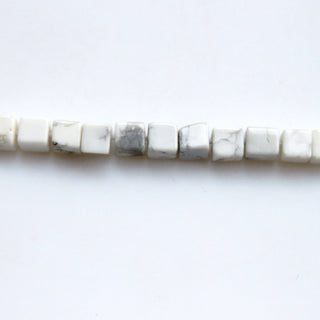 Natural White Howlite Smooth Box Beads, 5mm To 5.5mm Howlite Plain Box Beads, Howlite Gemstone beads, 17 Inch Strand, GDS1347