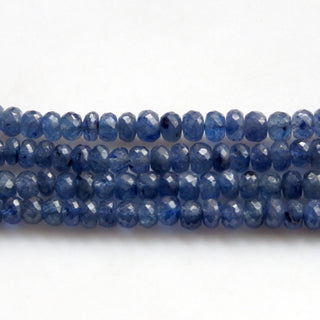 Sapphire Rondelle Beads Necklace, 5-8mm Natural Glass Filled Blue Sapphire Faceted Beads, 2 Strand Multi Strand Sapphire Necklace, GDS1349