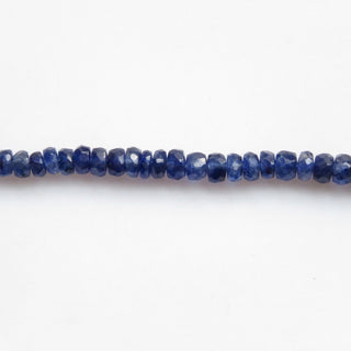 Blue Sapphire Faceted Rondelle Beads Necklace, 3-5mm Natural Glass Filled Blue Sapphire 6 Strand Multi Strand Sapphire Necklace, GDS1350