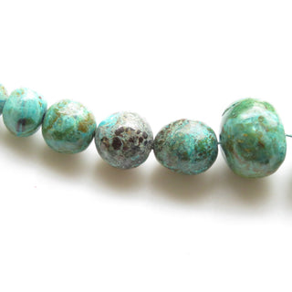 Huge 8mm To 14mm Chrysocolla Round Beads, Smooth Natural Chrysocolla Round Beads, Chrysocolla Gemstone, Sold As 20 Inch/10 Inch, GDS1353