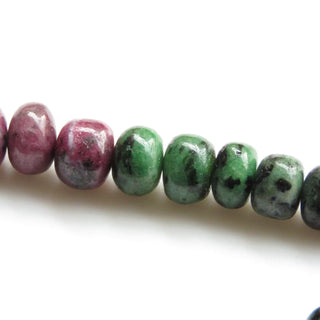 Ruby Zoisite Smooth Rondelle Bead, Natural Ruby Zoisite Rondelle Beads, 10mm Ruby Zoisite Beads, Sold As 18 Inch/ 9 Inch, GDS1355