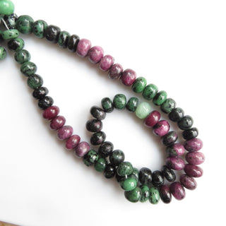 Ruby Zoisite Smooth Rondelle Bead, Natural Ruby Zoisite Rondelle Beads, 10mm Ruby Zoisite Beads, Sold As 18 Inch/ 9 Inch, GDS1355