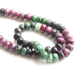 Ruby Zoisite Smooth Rondelle Bead, Natural Ruby Zoisite Rondelle Beads, 10mm Ruby Zoisite Beads, Sold As 18 Inch/ 9 Inch, GDS1355