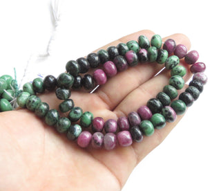 Ruby Zoisite Smooth Rondelle Bead, Natural Ruby Zoisite Rondelle Beads, 10mm Ruby Zoisite Beads, Sold As 18 Inch/ 9 Inch, GDS1355