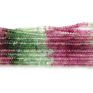 Natural Multi Tourmaline Rondelles Beads, Pink Tourmaline beads, Green Tourmaline Beads, 3mm Smooth Tourmaline Bead, 13 Inch Strand, GDS1356