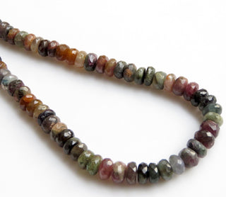 Multi Tourmaline 9mm Faceted Rondelles Beads, Pink Tourmaline beads, Green Tourmaline Beads, Blue Tourmaline Bead, 13 Inch Strand, GDS1359