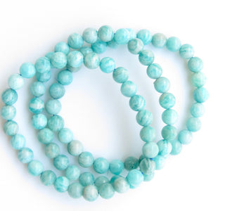 1 Piece 7mm Natural Amazonite Bracelet, Amazonite Chakra/Yoga Jewelry Bracelet, Amazonite Round Bead Bracelet, Amazonite Gemstone, GDS1360