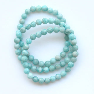 1 Piece 7mm Natural Amazonite Bracelet, Amazonite Chakra/Yoga Jewelry Bracelet, Amazonite Round Bead Bracelet, Amazonite Gemstone, GDS1360