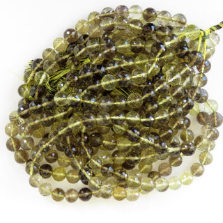 Bi Color Shaded Two Tone Yellow Brown Quartz Faceted Round Beads, 8mm Bi Color Yellow Quartz Brown Quartz Beads, 10 Inch Strand GDS1377