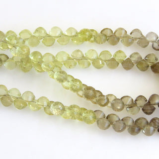 Bi Color Shaded Two Tone Yellow Brown Quartz Faceted Onion Briolette Beads, Tiny 4mm Yellow Quartz Brown Quartz Bead, 9 Inch Strand GDS1381