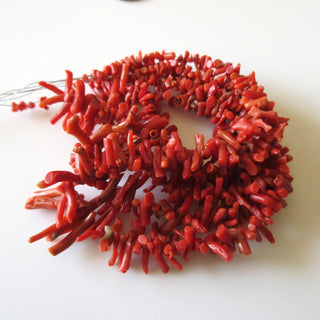 Large Natural Coral Branch Beads, Red Italian Coral Branch, Top drilled Original Italian Coral Sticks, 6mm To 25mm/10 Inches Approx, GDS1245