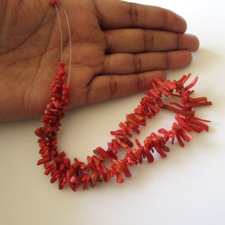 Large Natural Coral Branch Beads, Red Italian Coral Branch, Top drilled Original Italian Coral Sticks, 6mm To 25mm/10 Inches Approx, GDS1245