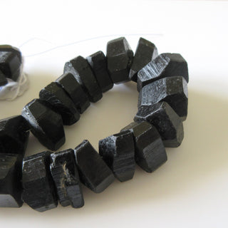 Huge Natural Raw Black Tourmaline Crystal Beads, Black Tourmaline Gemstones, Black Tourmaline Beads, 10x8mm To 23x16mm, GDS1258