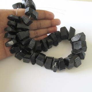 Huge Natural Raw Black Tourmaline Crystal Beads, Black Tourmaline Gemstones, Black Tourmaline Beads, 10x8mm To 23x16mm, GDS1258