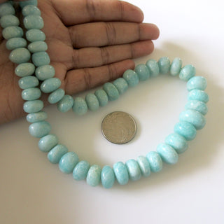 Natural Amazonite Smooth Rondelle Beads,  7mm To 16mm Amazonite Rondelle Beads Loose 18" Strand, Amazonite Jewelry, GDS1259