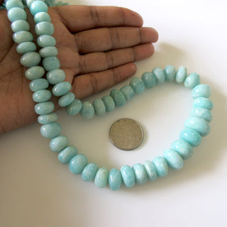 Natural Amazonite Smooth Rondelle Beads,  7mm To 16mm Amazonite Rondelle Beads Loose 18" Strand, Amazonite Jewelry, GDS1259